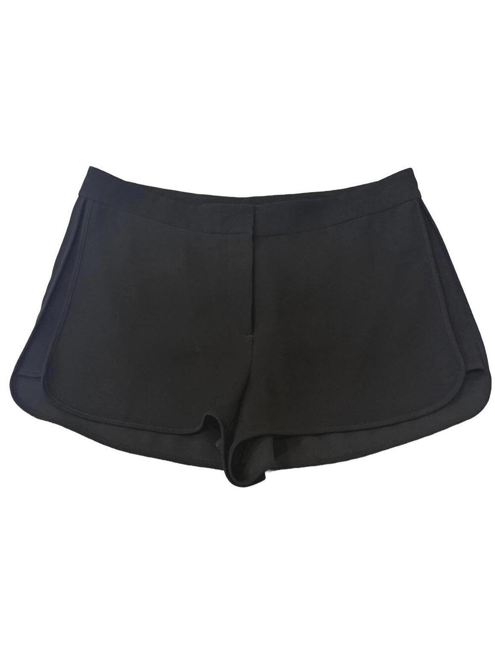 Theory‎ Nadrea Black Silk Georgette Petal Hem Shorts Side Zip High Rise Size 8